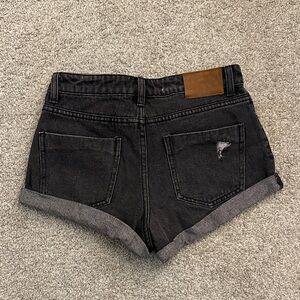 Billabong Black Jean Shorts with Brown Patch